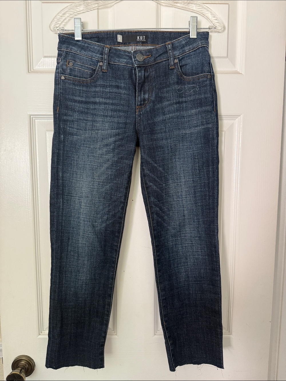 Kut from the Kloth Women's Straight-Leg Jeans in Dark Blue Wash